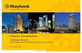Investor Presentation€¦ · Investor Presentation Financial Results 2Q FY2015 and 1H FY2015 ended 30 June 2015 27 August 2015 Humanising Financial Services . 1 Table of Contents