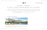 CULTURE + LIFESTYLE Live Like Royalty in India Like... · 2017-12-12 · Live Like Royalty in India Photos | Architectural Digest 12/12/17, 245 PM ... Photo courtesy of Taj Hotels