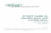 ICNDT Guide to Qualification and Certification · ICNDT GUID TO QUALIFICATION AND CRTIFICATION ICNDT GUID TO QUALIFICATION AND CRTIFICATION OF PERSONNEL FOR NDT OF PERSONNEL FOR NDT