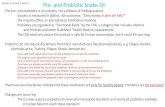 Session 1 Lecture 2; April 11 Pre- and Probiotic Snake-Oil · Session 1 Lecture 2; April 11 Pre- and Probiotic Snake-Oil The pre- and probiotics is an industry, not a division of