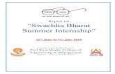 Report on “Swachha Bharat Summer Internship” · Report on “Swachha Bharat Summer Internship” 25th June to 31st July 2018 Vidarbha Youth Welfare Society’s Prof Ram Meghe