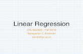 Linear Regression - Indian Institute of Technology Roparcse.iitrpr.ac.in/ckn/courses/f2016/csl603/w5.pdf · Linear Regression CSL465/603 - Fall 2016 Narayanan C Krishnan ckn@iitrpr.ac.in
