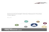 Oversize/Overweight Vehicle Research Priorities Final report · Final report PRC 14-10-F. Oversize/Overweight Vehicle Research Priorities Texas A&M Transportation Institute PRC 14-10-F