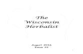 The Wisconsin Herbalist August... · 2016-08-25 · 2 From The Wisconsin Herbalist: Our last publication 2016 will be the week of November 15. The deadline is 30 days prior to the