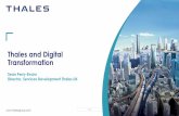Thales and Digital Transformation - Cambridge Service Alliance · Thales has a role to play. In all its markets (aerospace, space, ground transportation, defence and security ) Thales
