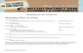 SCHEDULE OF EVENTS Thursday, May 13, 2010 · Comments and Awards, DG Bill Hopper Farewell, DG Bill William Hopper Sgt.-at-Arms, Housekeeping, Josh Jennett (Anchorage South) 11:00