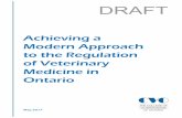 DRAFT - College of Veterinarians of Ontario · DRAFT. 2 Achieving a Modern Approach to the Regulation of Veterinary Medicine in Ontario ... public accountability and efficiency, with