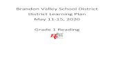 Grade 1 Reading May 11-15, 2020 District Learning Plan ......Grade 1 Reading Brandon Valley School District Distance Learning Plan LESSON/UNIT: Reading SUBJECT/GRADE: 1 st grade ELA