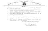 NOTICE - Chhattisgarh High Courtcghighcourt.nic.in/causelists/170914supp.pdf · Justice Prashant Kumar Mishra will not be available. 3. Single Bench-II of Hon'ble Mr. Justice Prashant