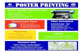 POSTER PRINTING - University of Western Ontariopublish.uwo.ca/~konn2/images/photos/Poster Printing Flyer...Photo Quality Poster Paper • Perfect for conference posters • High luster