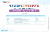 Math Activities Grade 5, Week 9€¦ · Math Fact Fluency, Elementary and Middle School Mathematics: Teaching Developmentally . and . Teaching Student -Centered Mathematics, all of