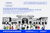 EUROPEAN HUMAN GENETICS CONFERENCE 2018 · European Human Genetics Conference 2021 Glasgow, United Kingdom June 12 – 15, 2021 European Human Genetics Conference 2022 Vienna, Austria
