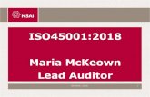 ISO45001:2018 Maria McKeown Lead Auditor...Annex SL Common Structure 1. Scope 2. Normative references 3. Terms and definition 4. Context of the organisation 5. Leadership 6. Planning