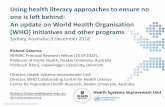 Using health literacy approaches to ensure no one is left behind: …€¦ · Why do we fail? 100% coverage. maturing campaign/programs. stagnating campaign/programs. Optimising mass
