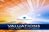 VALUATIONS · 2020-05-29 · enterprise and intangible asset valuations for a variety of purposes. • Chartered Financial Analyst (CFA) designation from the CFA Institute. • Certification