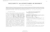 SECURITY ALGORITHMS IN MANET - IJSER · Engineering Research and Development eISSN : 2278-067X, pISSN : 2278-800X, Volume 2, Issue 4 (July 2012). [3]Padmashree G, Venugopala P S “,