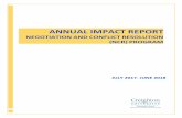 NEGOTIATION AND CONFLICT RESOLUTION (NCR) PROGRAM · 2018-10-30 · accomplishments that the Negotiation and Conflict Resolution (NCR) team achieved in this 2017-2018 Annual Impact