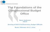 The Foundations of the Congressional Budget Office · One Early View of CBO: Like A Sewer ―Whatthe House wanted [when CBO was created] was basically a manhole in which Congress