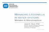 MANAGING LEGIONELLA IN WATER SYSTEMS - IAPMO...• Legionella is ubiquitous (everywhere). • If chlorine levels at or above 0.5 mg/L in the supply water, Legionella is controlled.