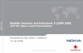 Mobile Service Architecture 2 (JSR 249) Spec Lead …...Mobile Service Architecture 2 (JSR 249) JCP EC Spec Lead Presentation Presented by Kay Glahn, Vodafone 13 Jan 2009 GROUP Research
