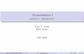 Lecture 1: Introduction Paul T. Scott NYU Stern Fall 2018 - Introduction.pdf · Prerequesites for Studying Econometrics Ideally, students should have experience with Calculus Basic