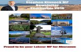 Stephen Kinnock MP Newsletter September 2016€¦ · Stephen Kinnock MP Newsletter September 2016 Proud to be your Labour MP for Aberavon. ... Matthews on the Internet Coast idea