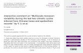 Interactive Comment Interactive comment on “Multiscale ... · that the East Asian winter monsoon variability was dynamically dominated by changes in global ice volume over the last