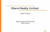 Key Developments - Oberoi Realty...Key Developments •Successful bidder of 25 Acres land belonging to Tata Steel Ltd. in Borivali (East), Mumbai, for Rs. 1,155 crores •The private
