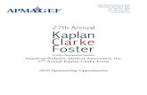 American Podiatric Medical Association, Inc.referred to as “the KCF” or “the event”), which has been scheduled as follows: KCF27 – September 21-25, 2016 * PGA National, Palm