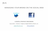 MANAGING YOUR BRAND ON THE SOCIAL WEB · A DIGITAL STRATEGY DISCUSSION! Dave Allen – Director, Insights & Digital Media at North, Inc. !! dallen@north.com !@DaveAtNorth ! MANAGING