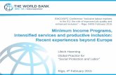 Minimum Income Programs, intensified services and ... · Minimum income programs, intensified services and productive inclusion: Recent experiences Ulrich Hoerning (World Bank SP&L)