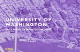 UNIVERSITY OF WASHINGTON€¦ · demonstrate a cohesive and connected public realm of many parts. • Parcel Guidelines illustrate unique ... West Campus Today – Recent Improvements