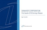 DANAHER CORPORATIONfilecache.investorroom.com/mr5ir_danaher/502/1Q... · First Quarter 2018 Performance Summary +16.5% +11.5% Core +5.5% Acquisitions +1.0% FX +5.0% Throughout this