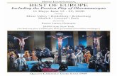 BEST OF EUROPE - Lutheran Travel Connection · 2019-01-28 · BEST OF EUROPE Including the Passion Play of Oberammergau 11 Days: June 12 - 22, 2020 Visiting Rhine Valley • Heidelberg