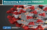 Resuming Business TOOLKIT...5 Employer Sheet Resuming Business Toolkit for Coronavirus Disease The information in this toolkit is based on CDC’s Interim Guidance for Businesses and