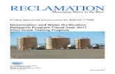 Funding Opportunity Announcement: Desalination and Water ... · For fiscal year (FY) 2017, Reclamation’s DWPR priorities are focused in part on goals identified by the White House