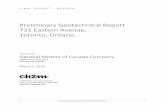 Preliminary Geotechnical Report 721 Eastern Avenue ...721eastern.ca/wp-content/uploads/sites/19/2017/04/... · Preliminary Geotechnical Report 721 Eastern Avenue, Toronto, Ontario