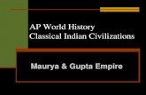 AP World History Classical Indian Civilizations...Maurya & Gupta Empire The Mauryan and Gupta empires 321 B.C.E.-550 C.E. Political Fragmentation in India “Political unity in India,