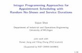 Integer Programming Approaches for Appointment Scheduling ... › ~siqian › docs › presentation › ... · y2Y max (q;s) (Xn i=1 (q is i x i)y i Xn i=1 (ˆ is i + q i)) = max