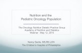 Nutrition and the Pediatric Oncology Populationdpgstorage-prd.s3.amazonaws.com/ondpg/documents/68... · Nutrition and the Pediatric Oncology Population Nancy Sacks, MS,RD,LDN ...