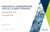 NONCLINICAL CONSIDERATIONS FOR CELL & …...| Nonclinical Development Considerations for C&G Therapies Cell-based Therapies (Regenerative Medicinal Products) • Process of replacing,