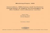 Working Paper 366 Innovation, Efficiency and Inclusion: Integration … · 2018-10-30 · 1 Innovation, Efficiency and Inclusion: Integration of digital technologies in the Indian