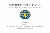 DEPARTMENT OF THE ARMY€¦ · DEPARTMENT OF THE ARMY OPERATION & MAINTENANCE, ARMY RESERVE Fiscal Year (FY) 2016 Budget Estimates Summary of Operation and Maintenance, Army Reserve