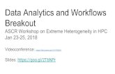 Data Analytics and Workflows Videoconference: Breakout ... · Data Analytics Portability, Productivity, and Usability V. Pascucci, L. Ramakrishnan 26 With heterogeneous architectures,