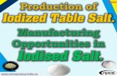 Production of Iodized Table Salt. Manufacturing Opportunities in … · 2020-01-01 · India is the third largest Salt producing Country in the World after China and USA with Global