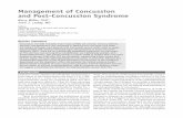 Management of Concussion and Post-Concussion ... Concussion and mild traumatic brain injury (mTBI) are