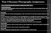 Year 9 Summer Photography Assignment. - Finham Park Year 9 Summer Photography Assignment. Year 9 GCSE