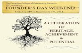 2 ANNUAL FOUNDER’S DAY WEEKEND...FOUNDER’S DAY WEEKEND The Canadian College of Osteopathy Presents: A CELEBRATION OF HERITAGE, ... “The powers of the body are all self-restorative