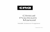 Clinical Practicum Manual - CNA DL Website...Students may also receive a course specific Clinical Practicum Competency Manual which will include information such as course outline,