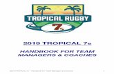 2019 Tropical 7s Handbook · Alliance Rugby USA Okapi Wanderers USA Cape Pirates USA Liceo Franco Mexicano MEXICO Cayman Islands CAYMAN New Brunswick Spruce CANADA Celtic Barbarians